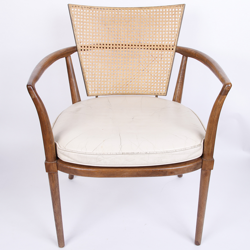 Mid Century Modern Caned Armchairs in the Style of Bert England