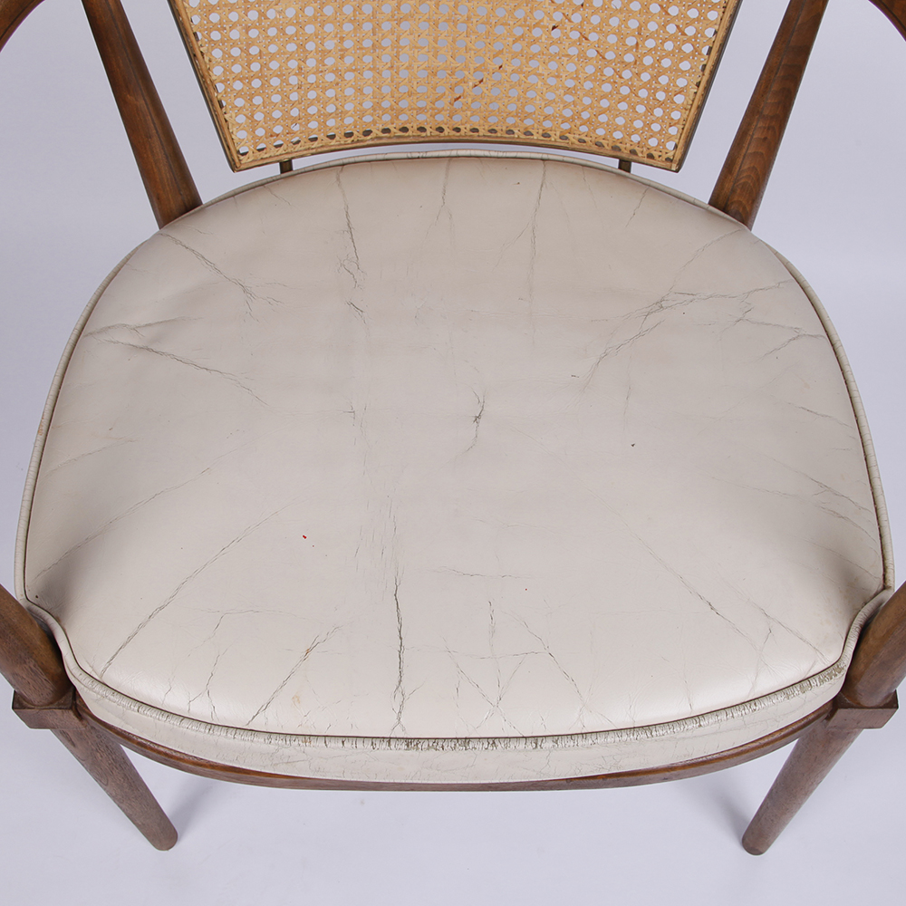 Mid Century Modern Caned Armchairs in the Style of Bert England