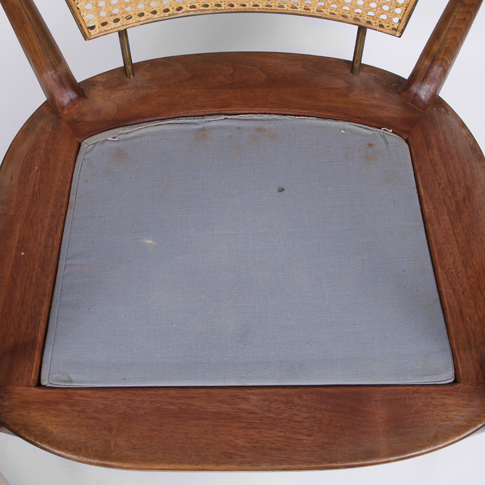 Mid Century Modern Caned Armchairs in the Style of Bert England