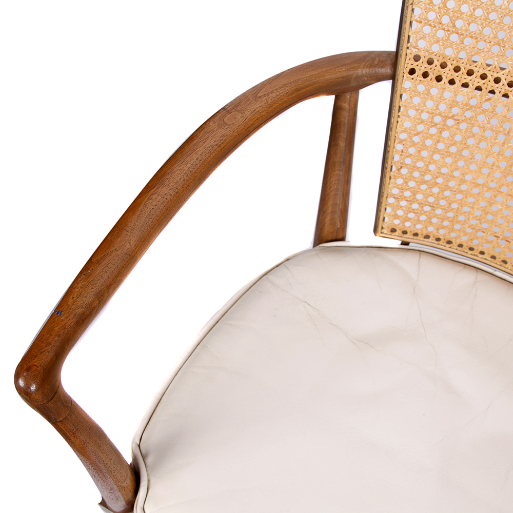 Mid Century Modern Caned Armchairs in the Style of Bert England
