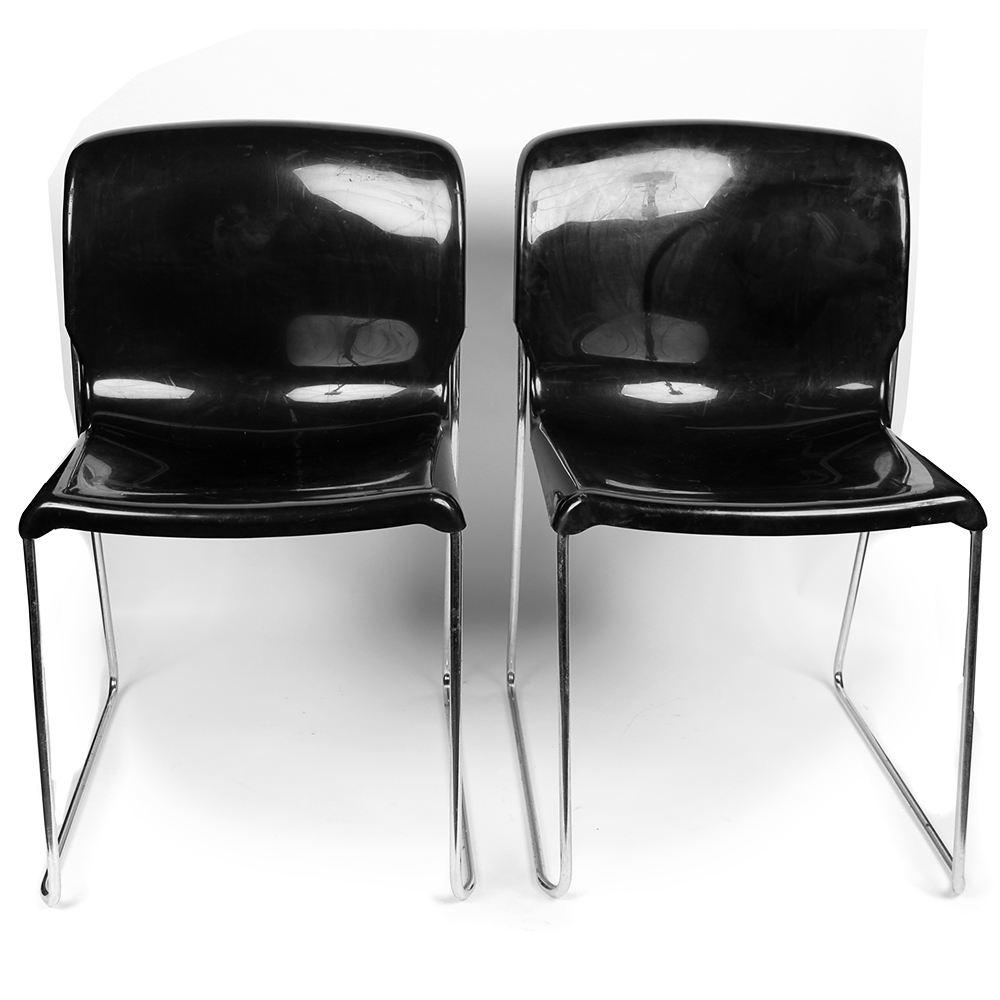 Mid-Century Plastic and Chrome Office Chairs