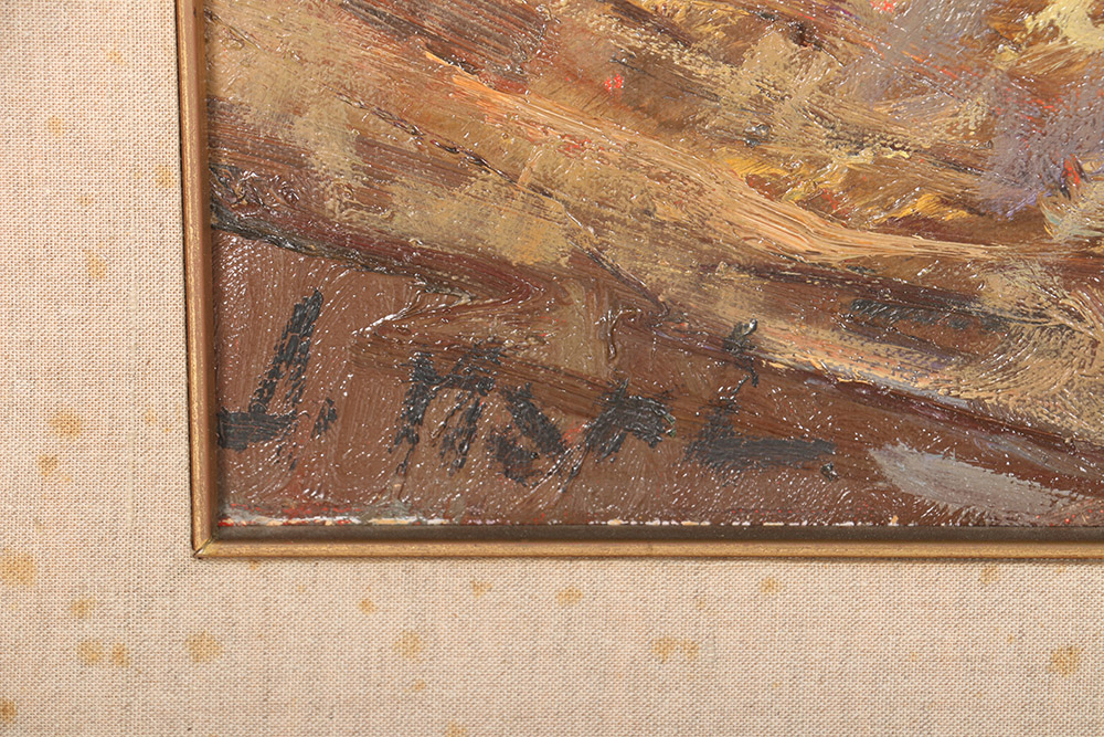 1970 Aldo Mari "Capanni e Pescatori" Oil on Canvas