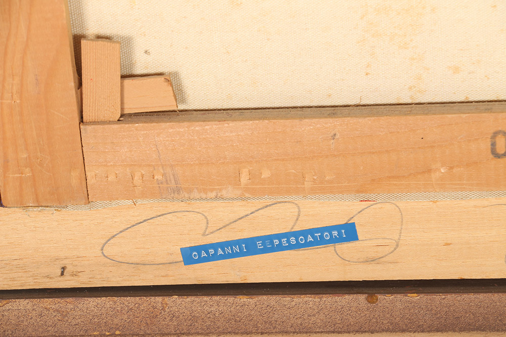 1970 Aldo Mari "Capanni e Pescatori" Oil on Canvas