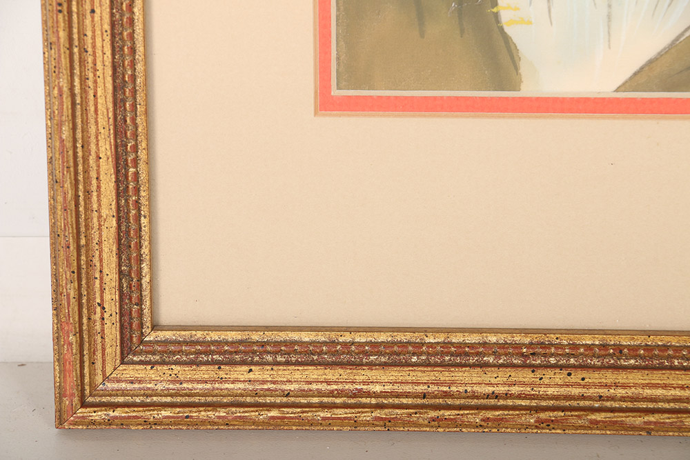 Framed Japanese Ink and Watercolor on Silk