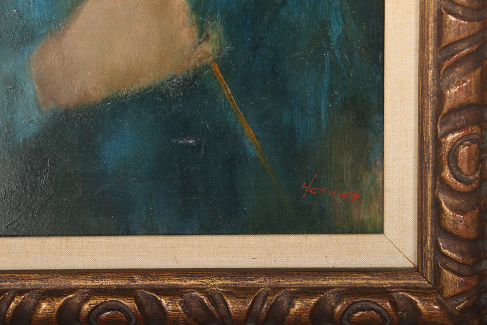 Oil on Board Portrait of Siblings