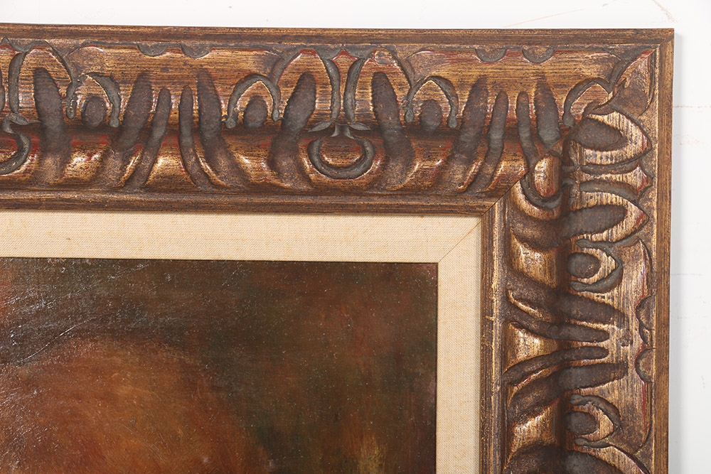 Oil on Board Portrait of Siblings