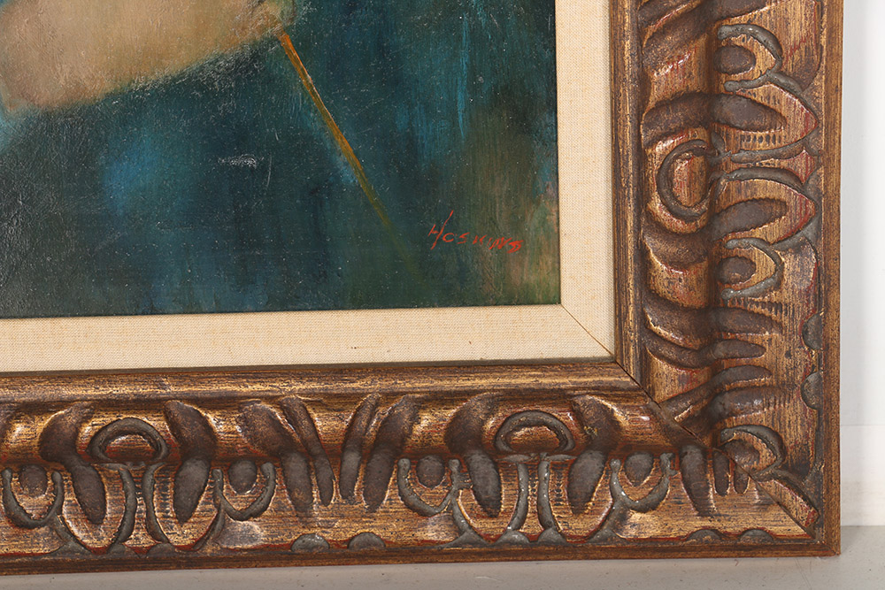 Oil on Board Portrait of Siblings