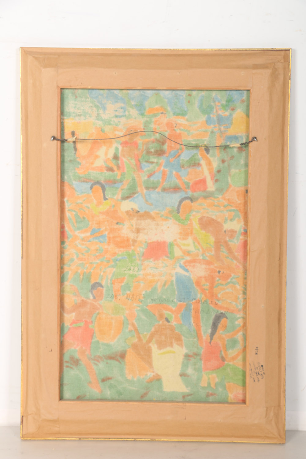 Framed Original Balinese Folk Art Painting on Linen