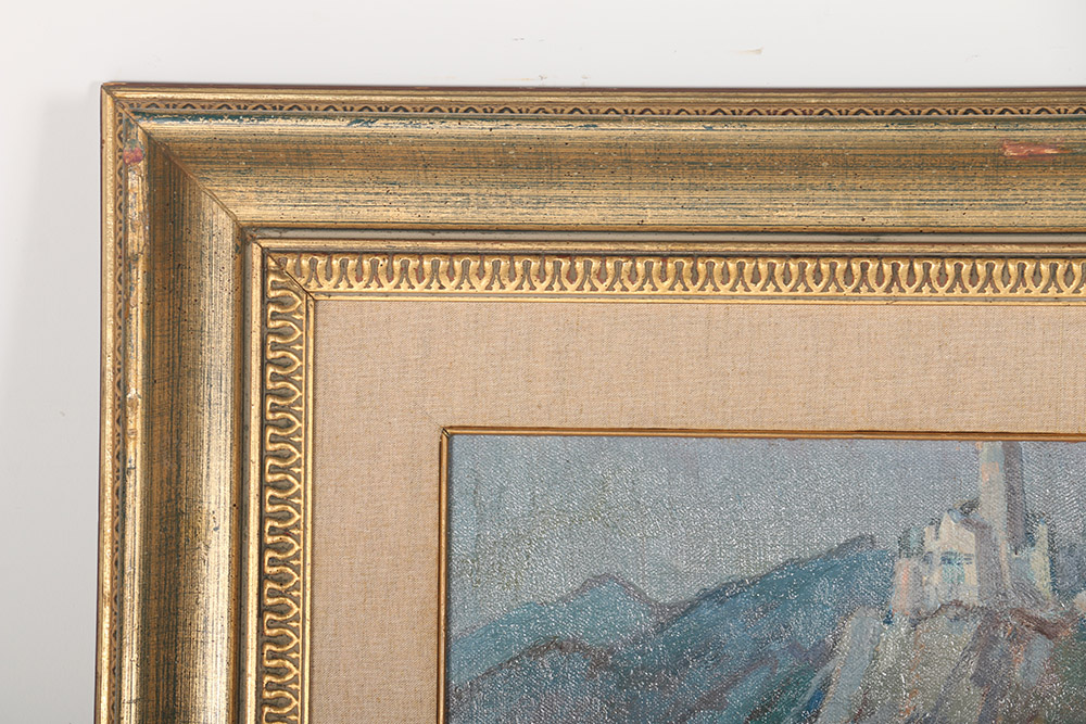 Aldo Mari Oil on Canvas "Pella Sul Lago d'Orta"