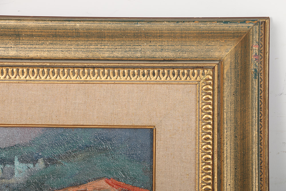 Aldo Mari Oil on Canvas "Pella Sul Lago d'Orta"