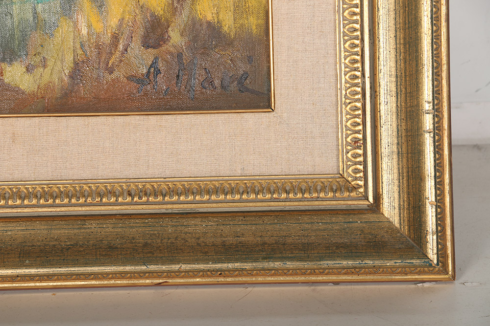 Aldo Mari Oil on Canvas "Pella Sul Lago d'Orta"