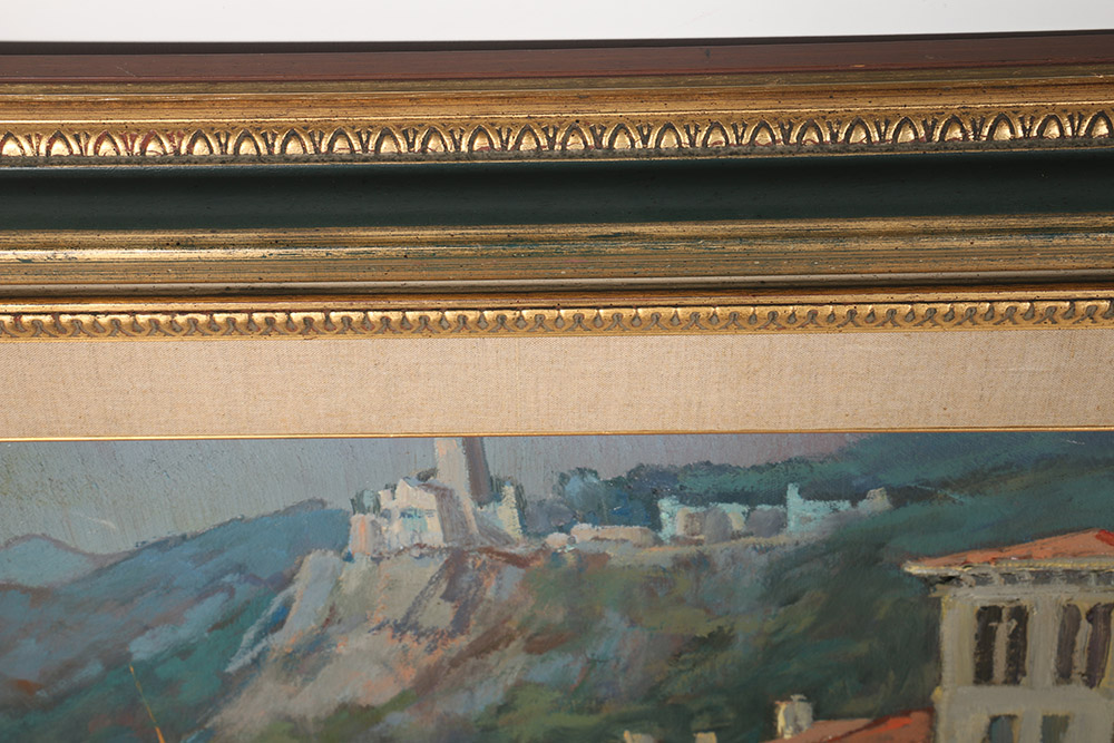 Aldo Mari Oil on Canvas "Pella Sul Lago d'Orta"