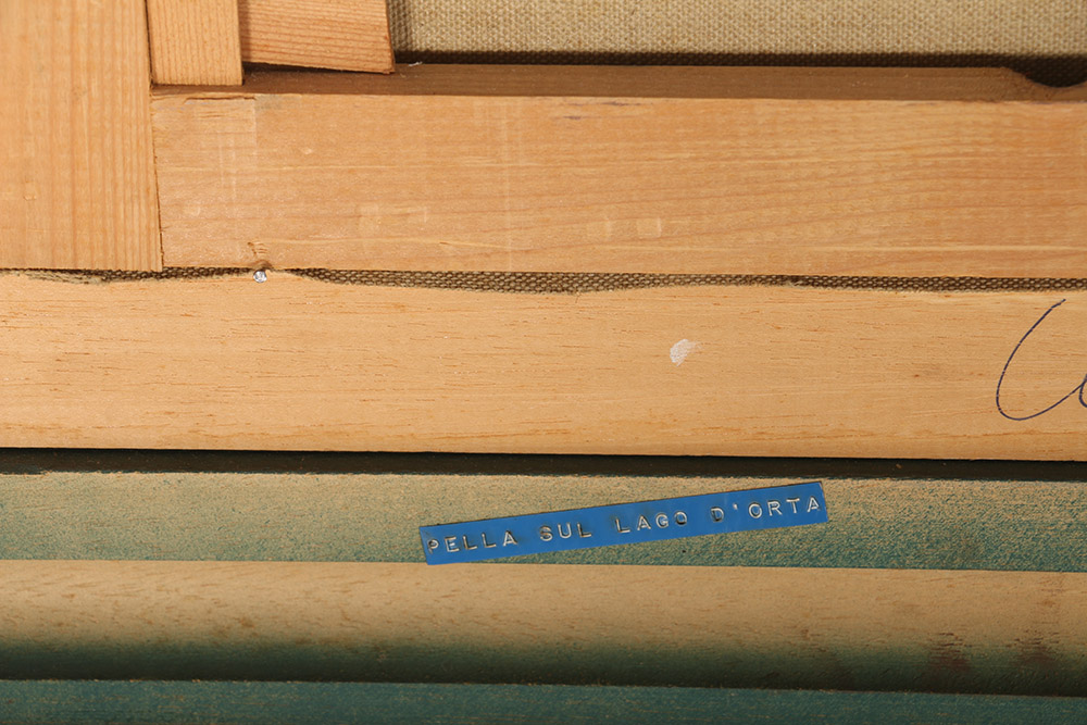 Aldo Mari Oil on Canvas "Pella Sul Lago d'Orta"