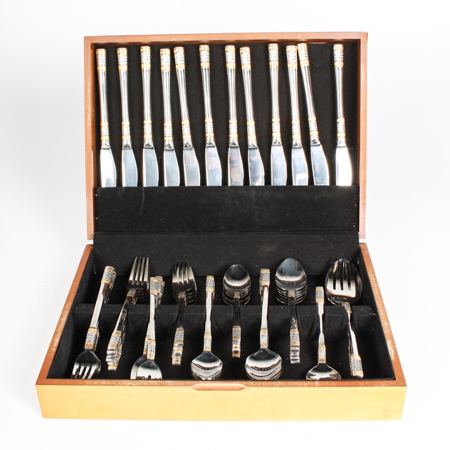 Complete Set of Wallace "Corsica" Stainless Steel Flatware