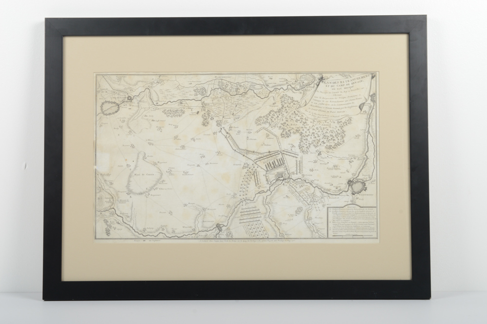 Genuine 1715 Printing of "The Battle of Denain" Map
