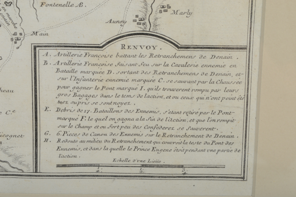 Genuine 1715 Printing of "The Battle of Denain" Map