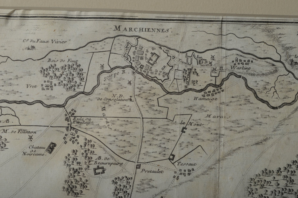 Genuine 1715 Printing of "The Battle of Denain" Map