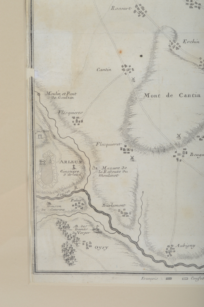 Genuine 1715 Printing of "The Battle of Denain" Map