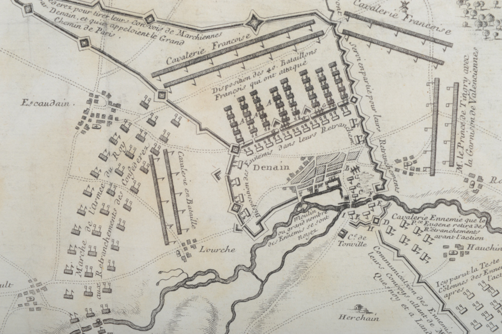 Genuine 1715 Printing of "The Battle of Denain" Map
