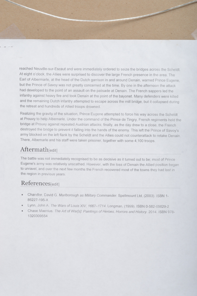 Genuine 1715 Printing of "The Battle of Denain" Map