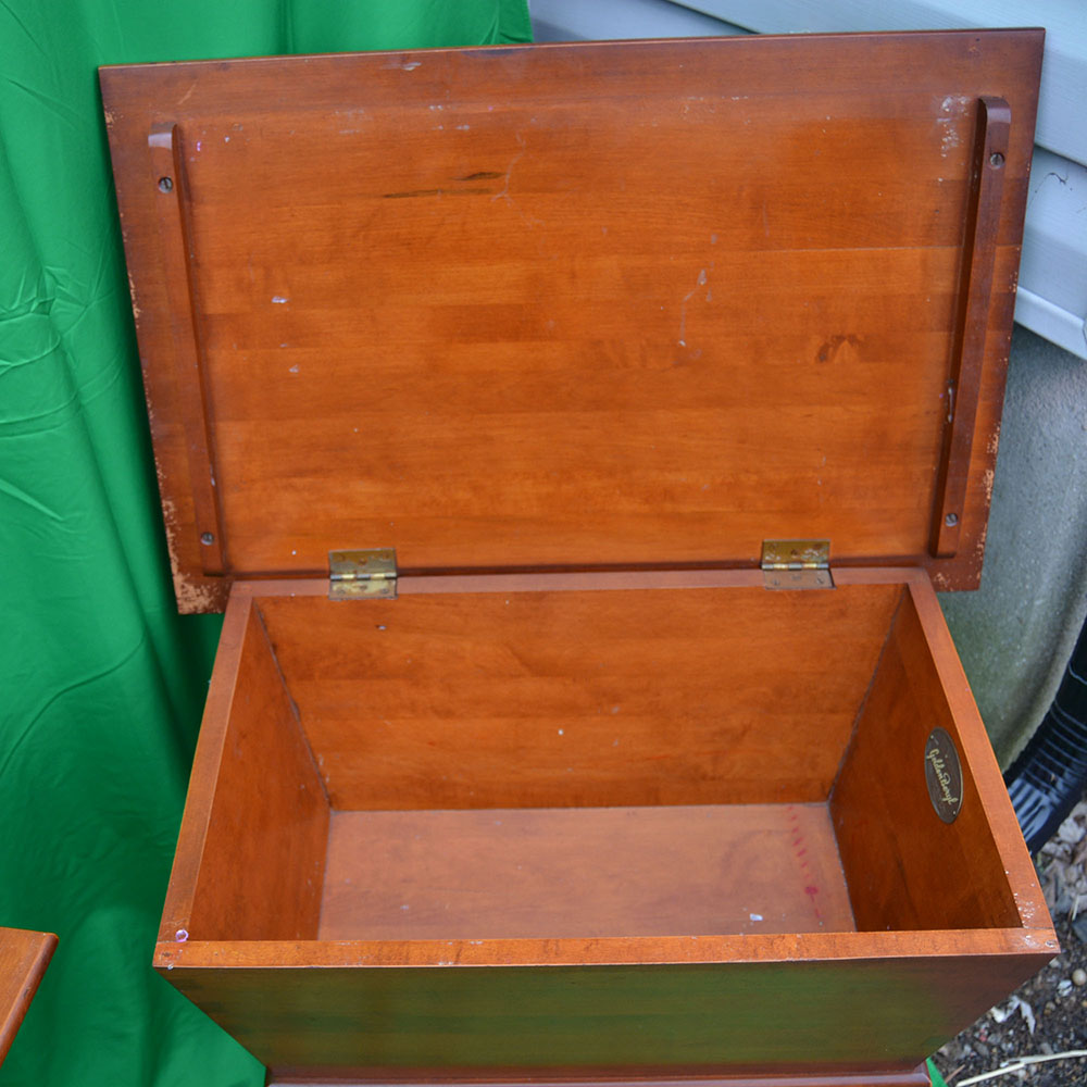Pair of Willett Golden Beryl Solid Maple Dough Box Tables