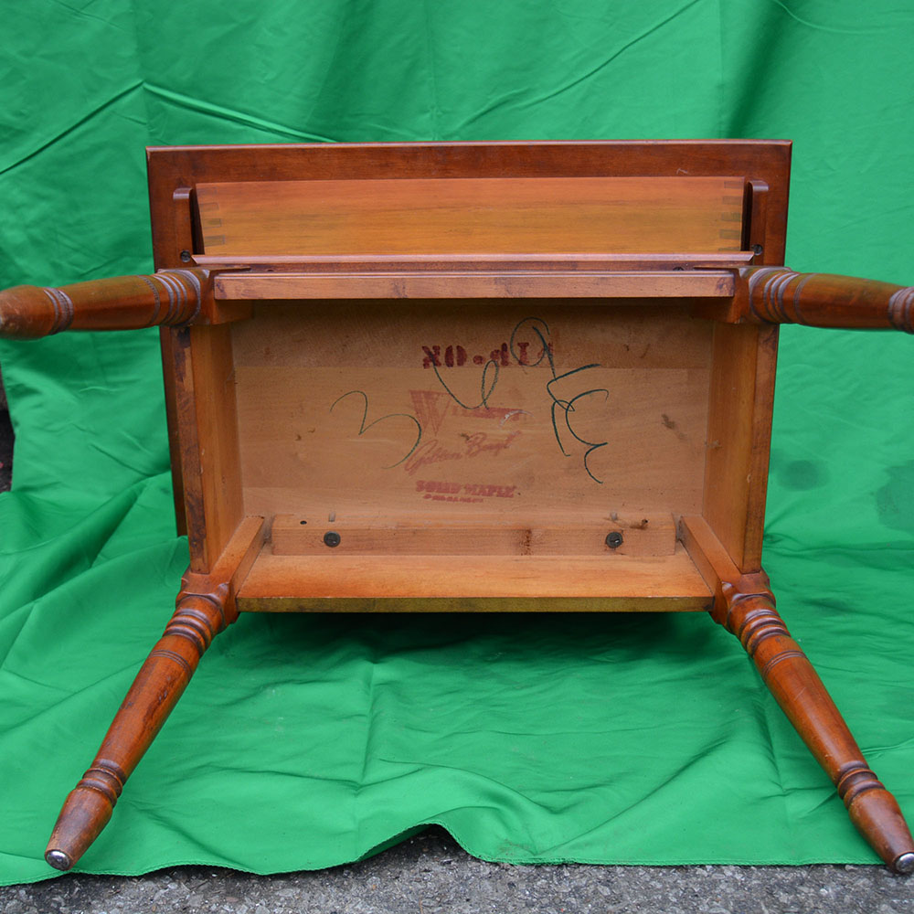 Pair of Willett Golden Beryl Solid Maple Dough Box Tables