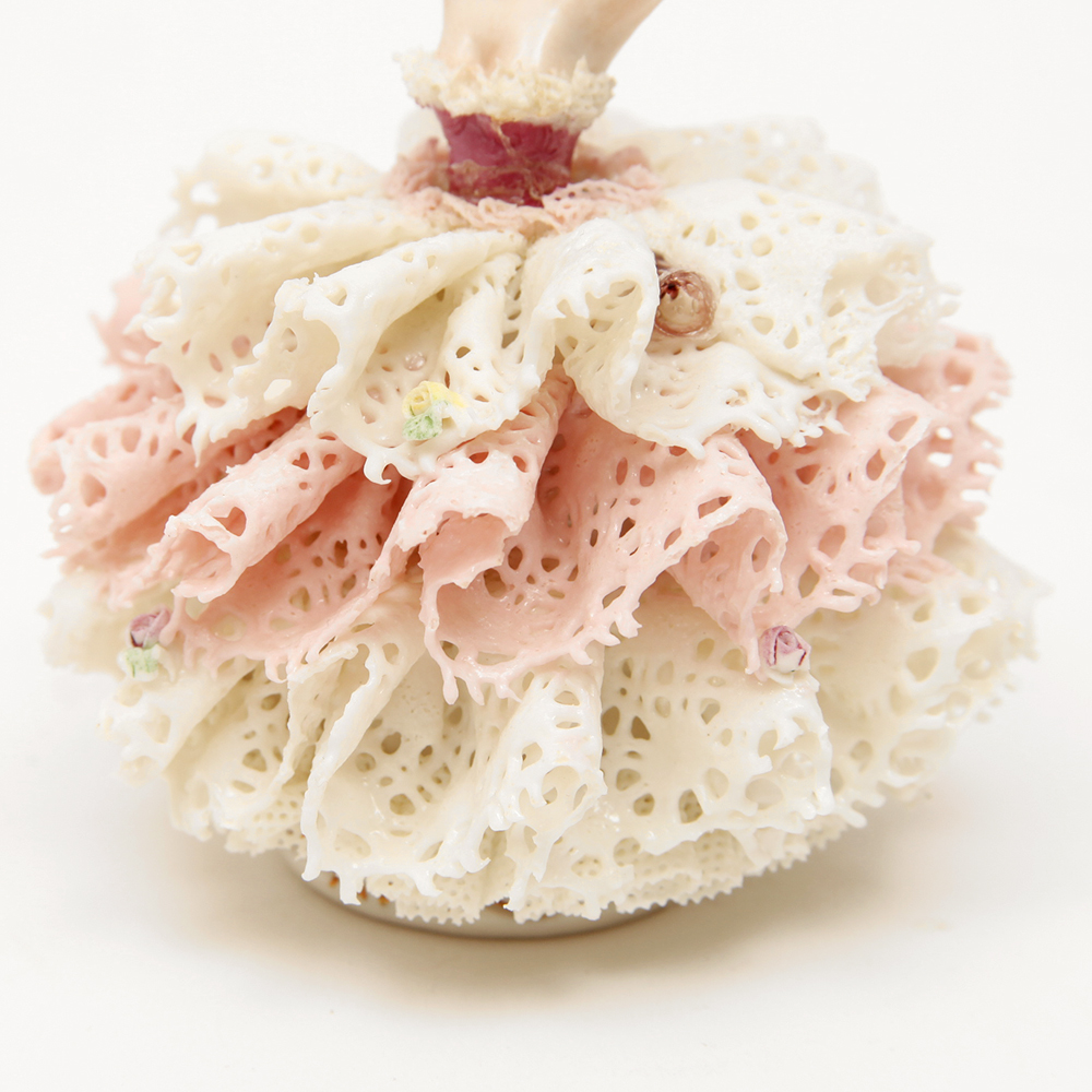 Porcelain Dipped Dresden Lace Figurines Featuring Frankenthal and Müller - Volkstedt