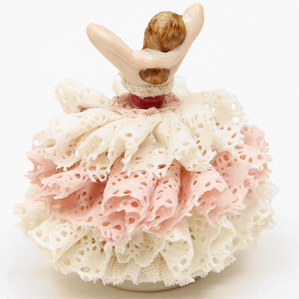 Porcelain Dipped Dresden Lace Figurines Featuring Frankenthal and Müller - Volkstedt