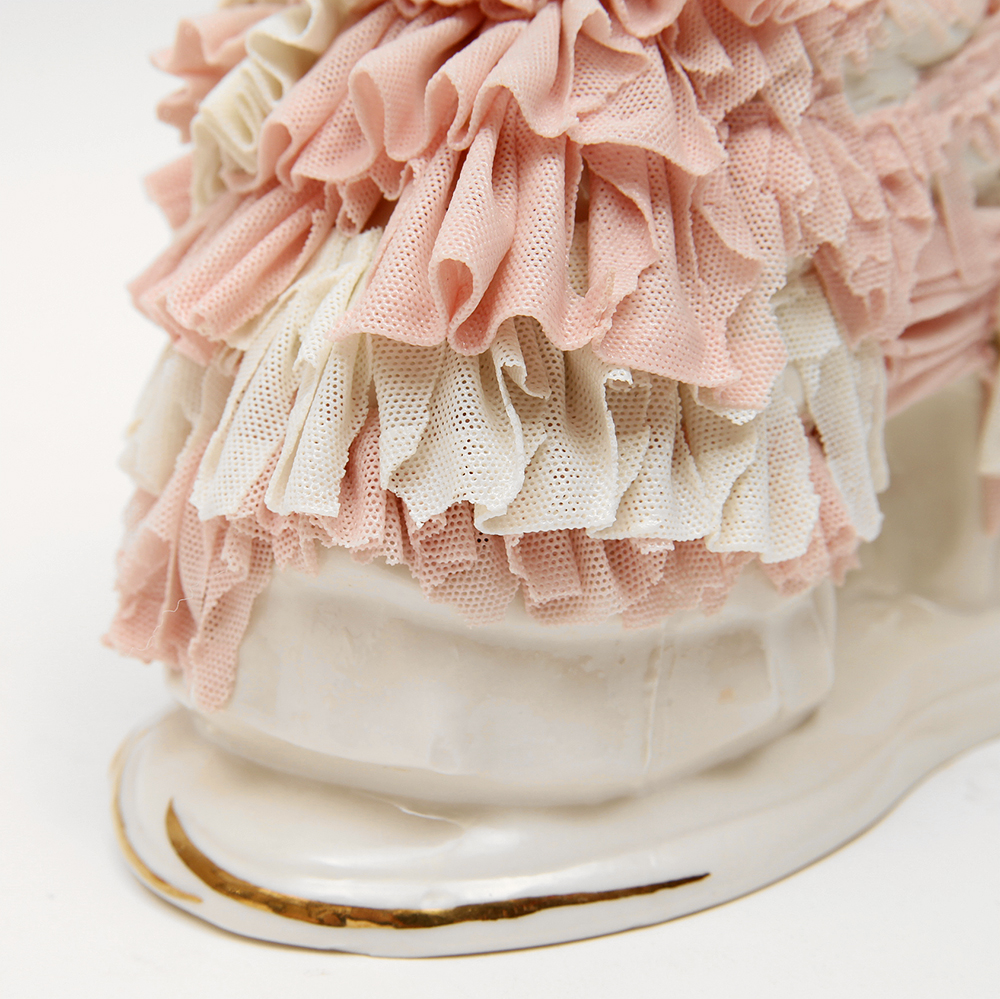 Porcelain Dipped Dresden Lace Figurines Featuring Frankenthal and Müller - Volkstedt