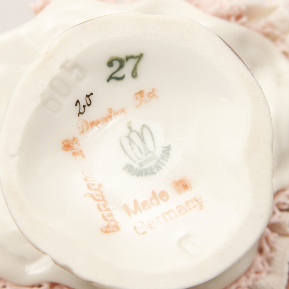 Porcelain Dipped Dresden Lace Figurines Featuring Frankenthal and Müller - Volkstedt