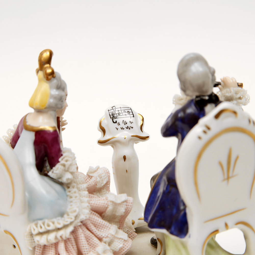 Porcelain Dipped Dresden Lace Figurines Featuring Frankenthal and Müller - Volkstedt