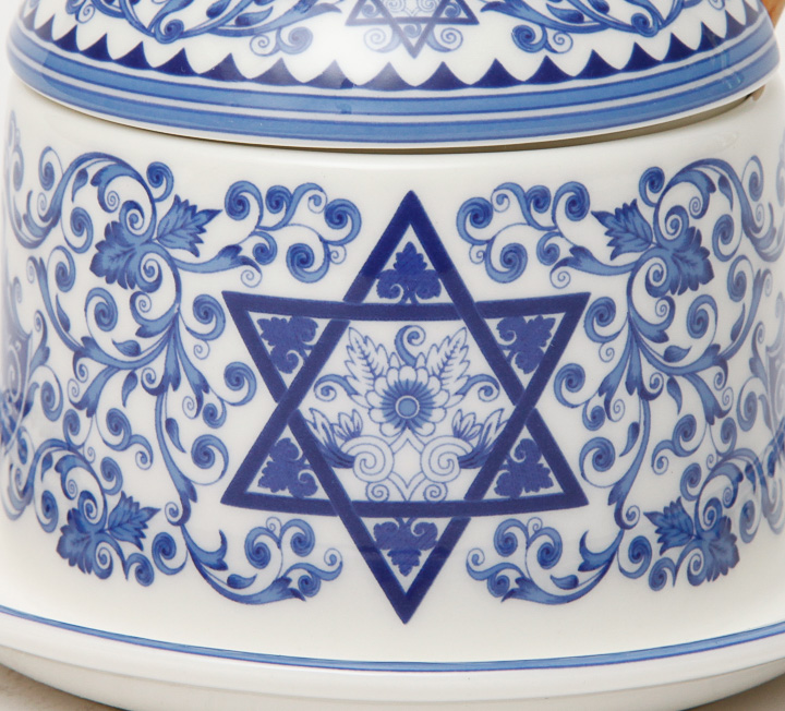 Spode Star of David Honey Pot
