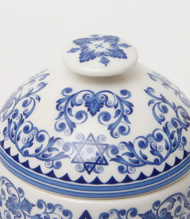Spode Star of David Honey Pot