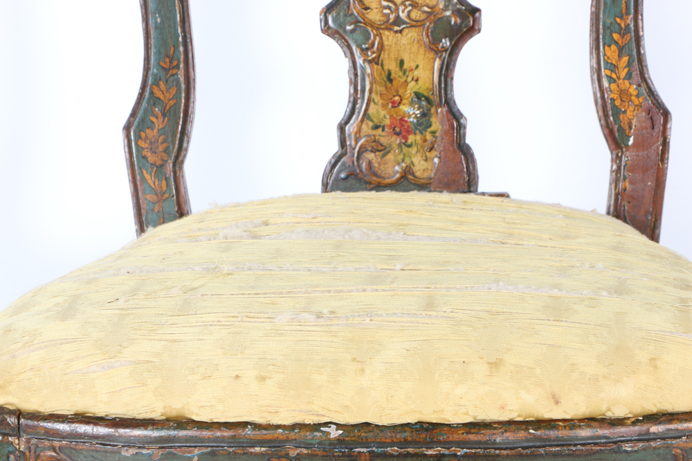Late 18th Century Italian Rococo Polychromed Side Chair