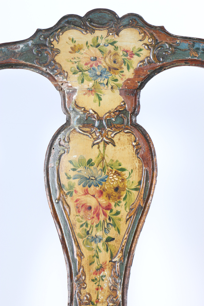 Late 18th Century Italian Rococo Polychromed Side Chair