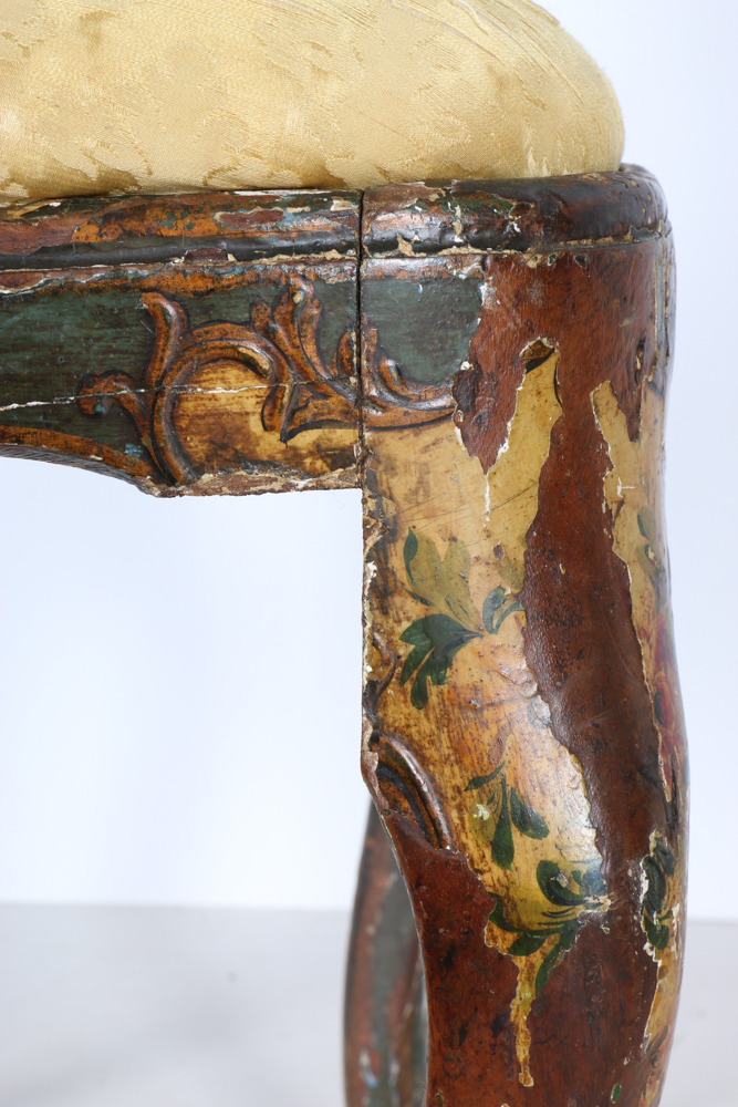 Late 18th Century Italian Rococo Polychromed Side Chair