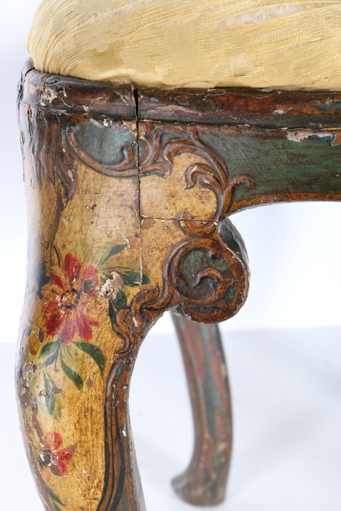Late 18th Century Italian Rococo Polychromed Side Chair
