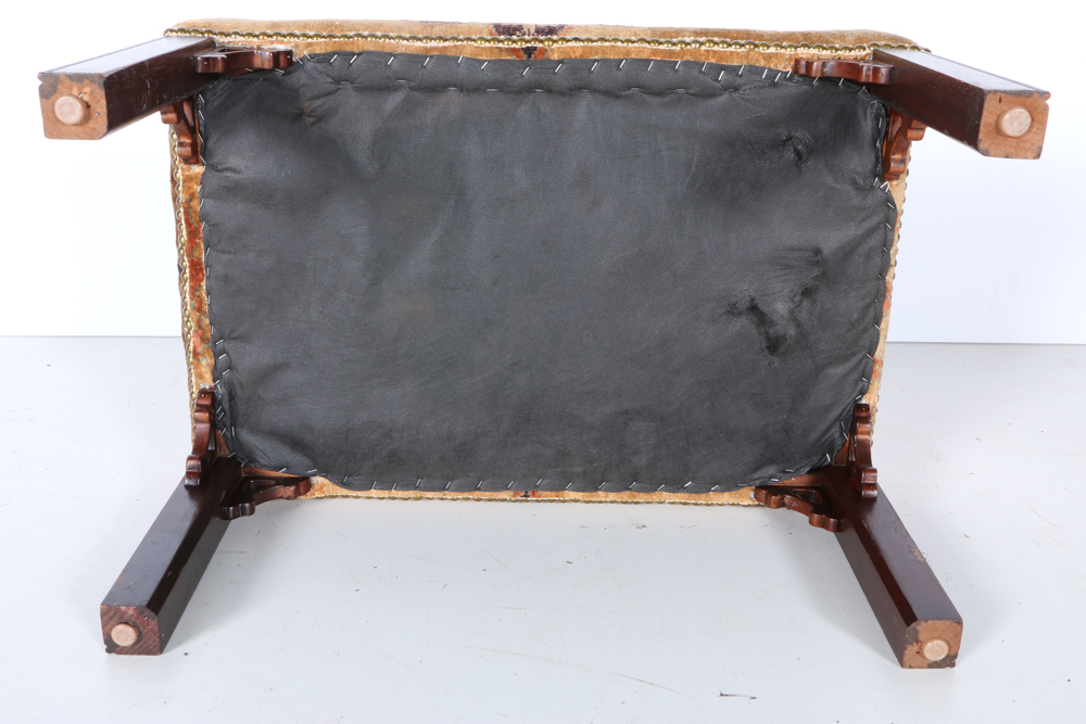 Chippendale Style Upholstered Footstool