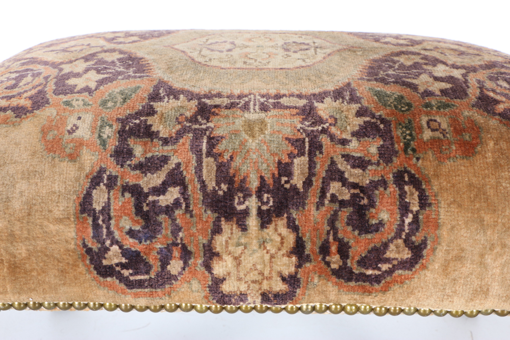 Chippendale Style Upholstered Footstool