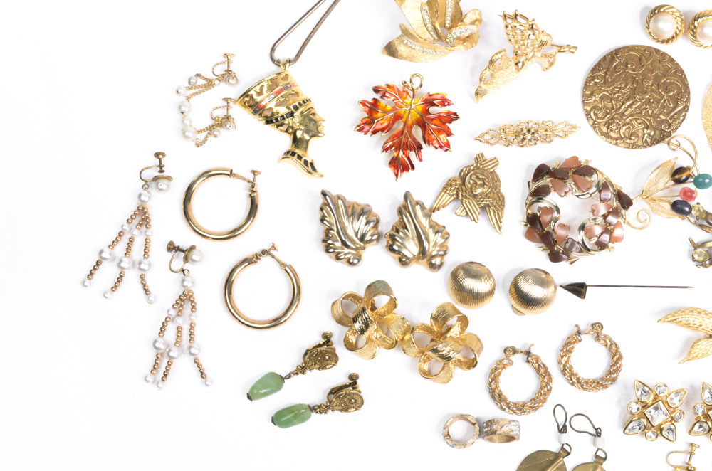 Collection of Costume Brooches and Earrings