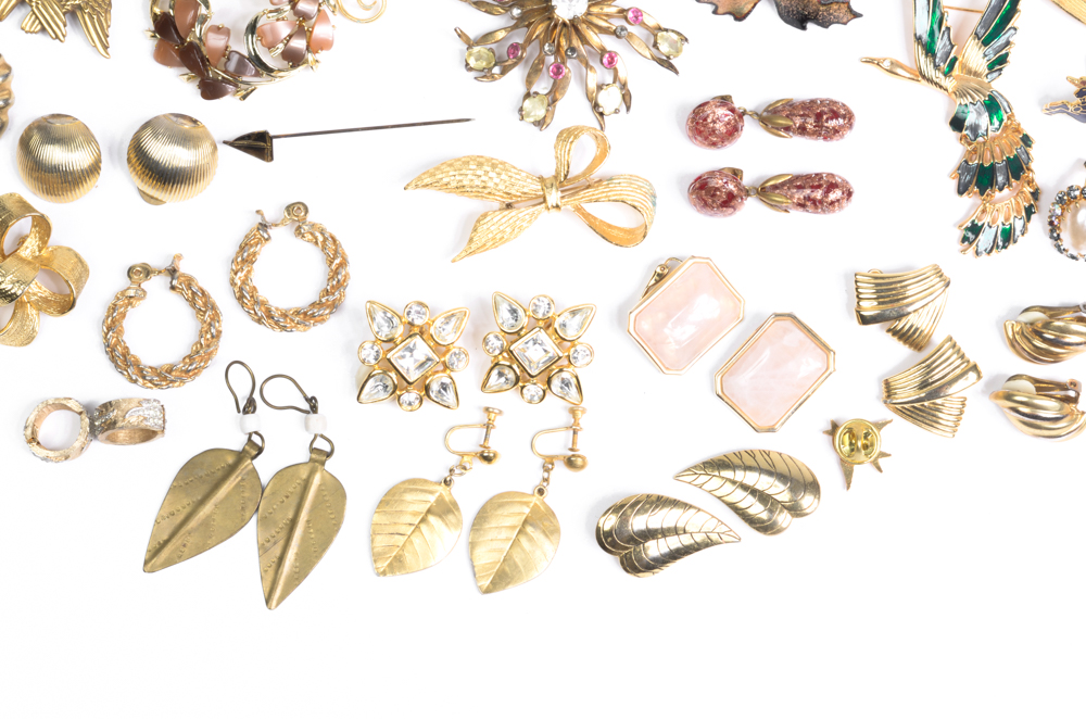 Collection of Costume Brooches and Earrings