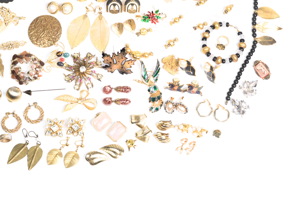 Collection of Costume Brooches and Earrings