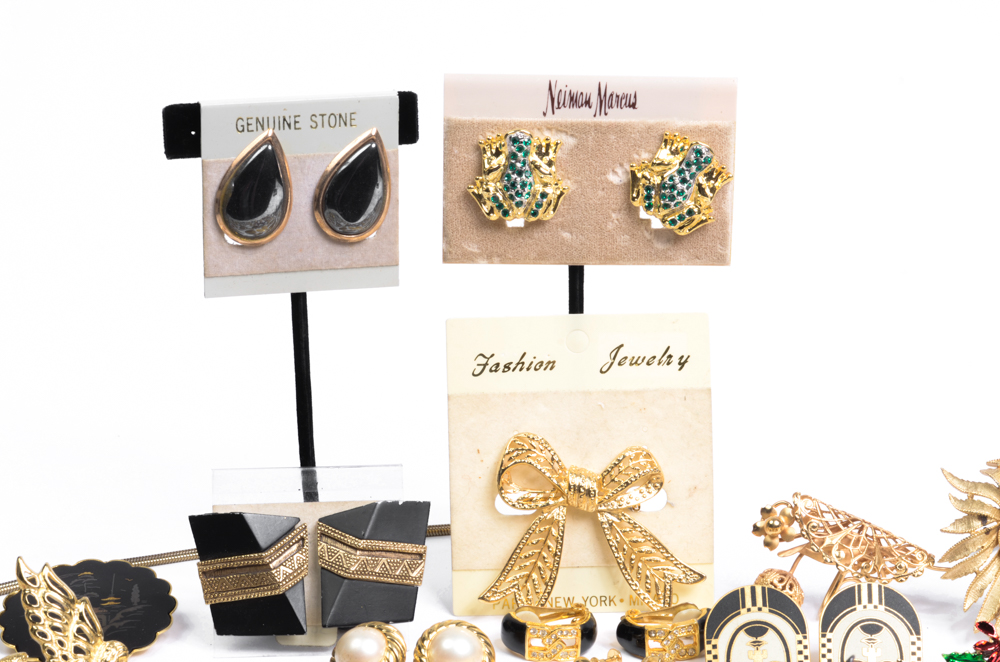 Collection of Costume Brooches and Earrings