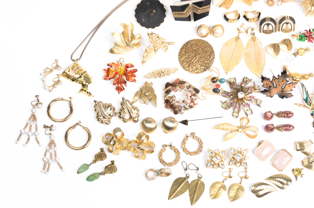 Collection of Costume Brooches and Earrings