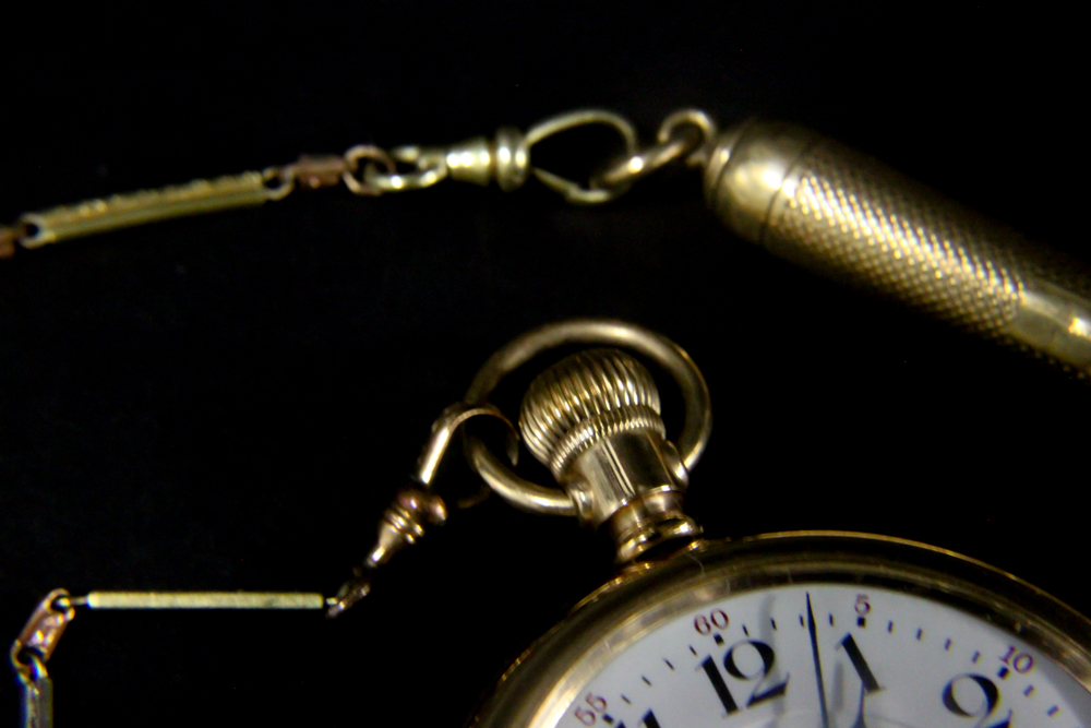 Waltham Pocket Watch in 12KGF Gold Case with Gold Toned Fob