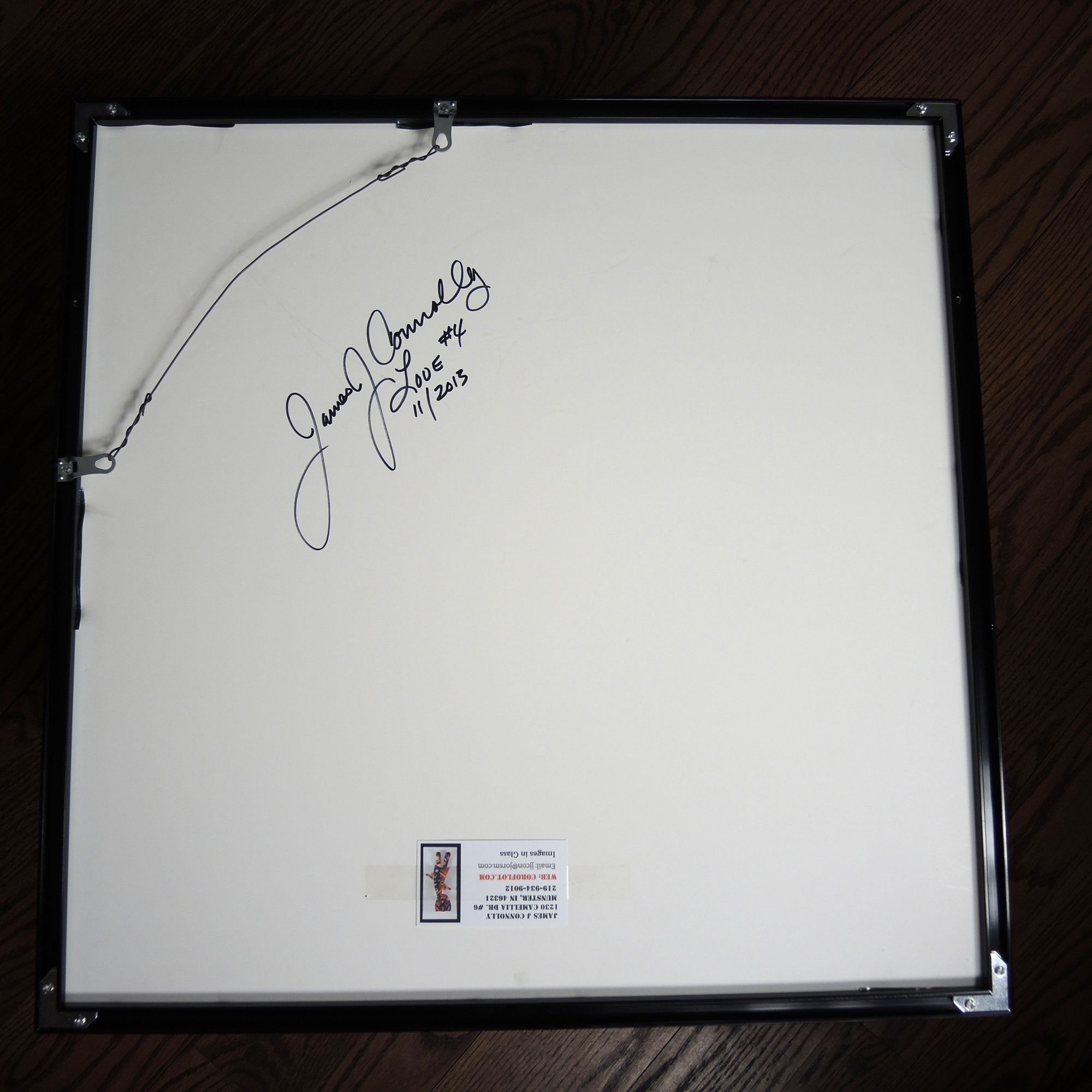 Original Signed Glass Relief "Love" Art Piece by James Connolly