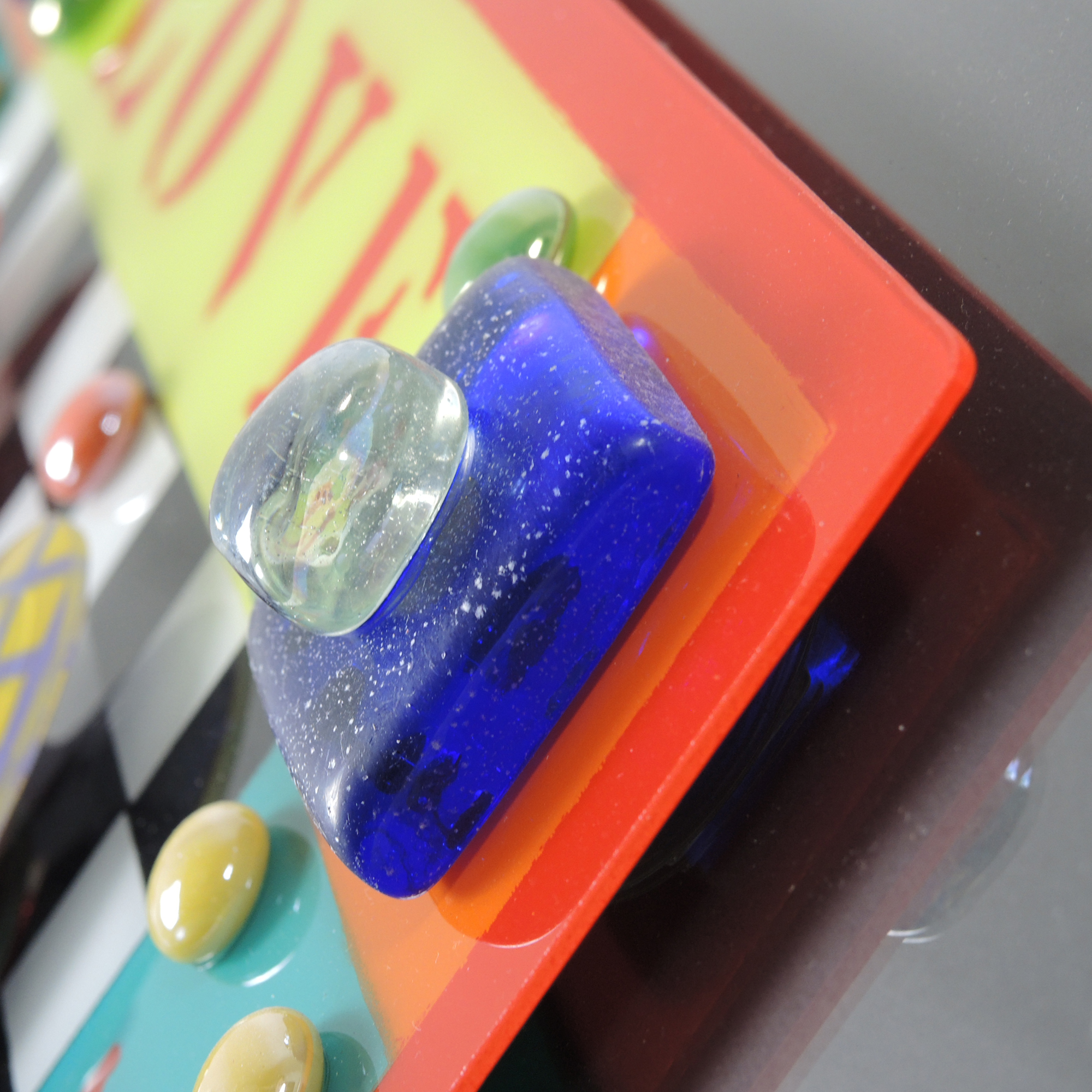 Original Signed Glass Relief "Love" Art Piece by James Connolly