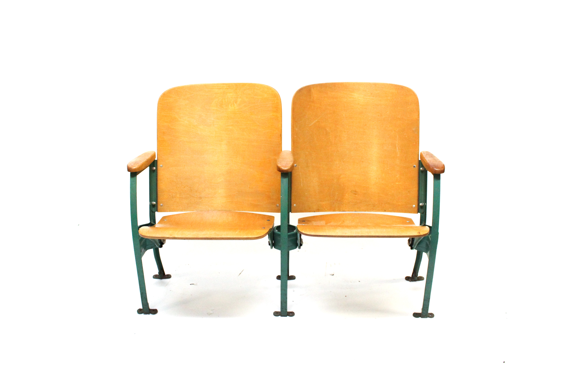 Pair of Vintage Wooden Stadium Seats