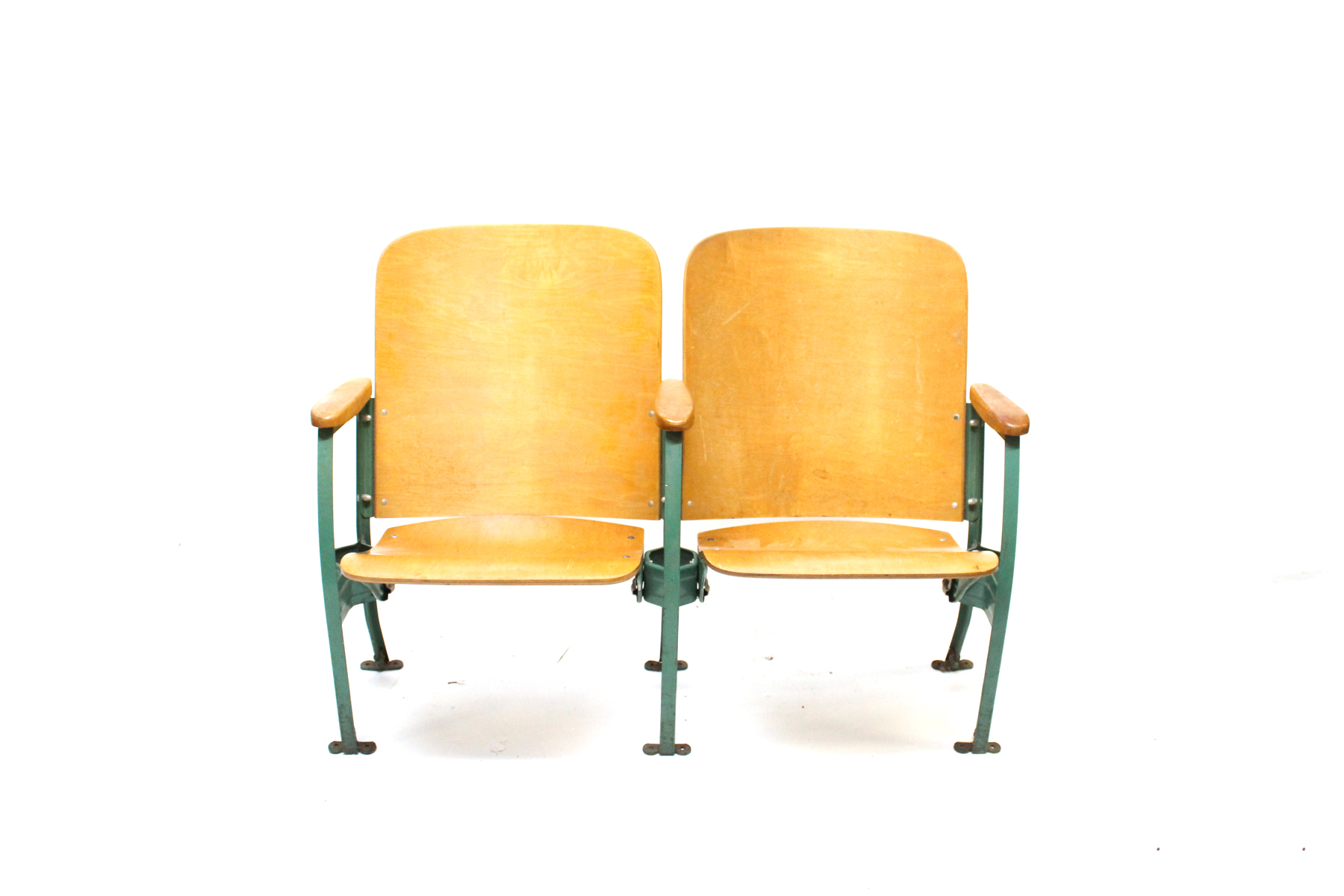 Pair of Vintage Wooden Stadium Seats