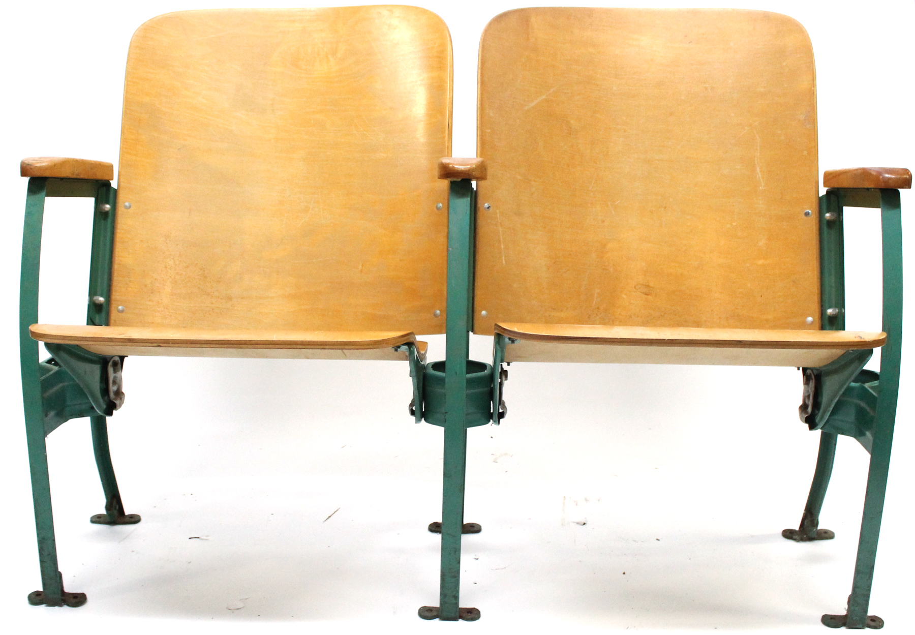 Pair of Vintage Wooden Stadium Seats